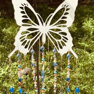 Handmade White metal Butterfly WindChime.
